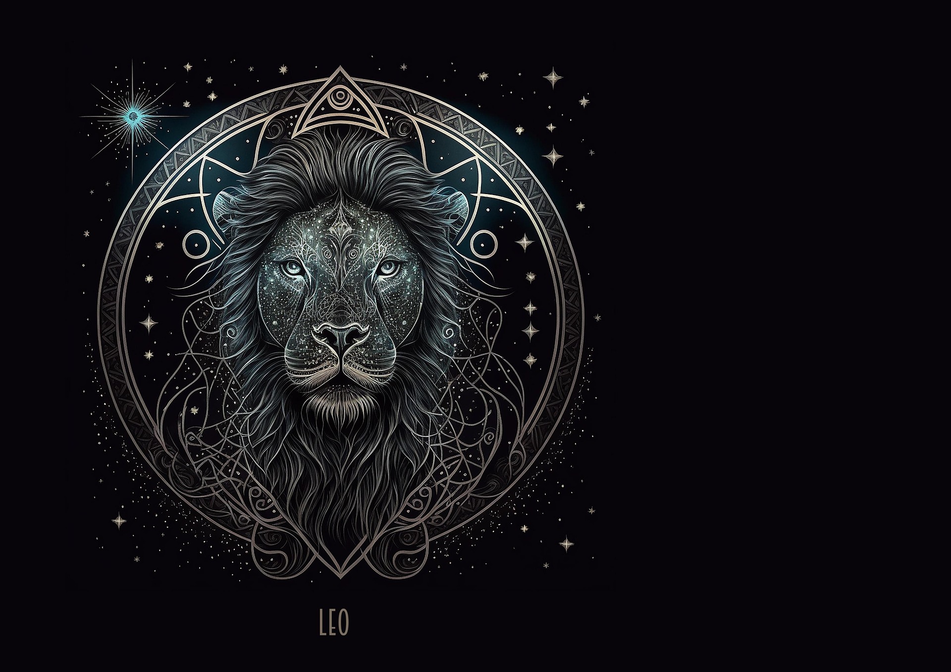 Leo background with golden lion symbol