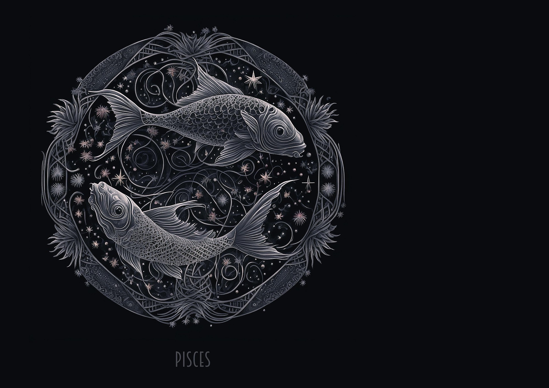 Mystical underwater scene symbolizing Pisces