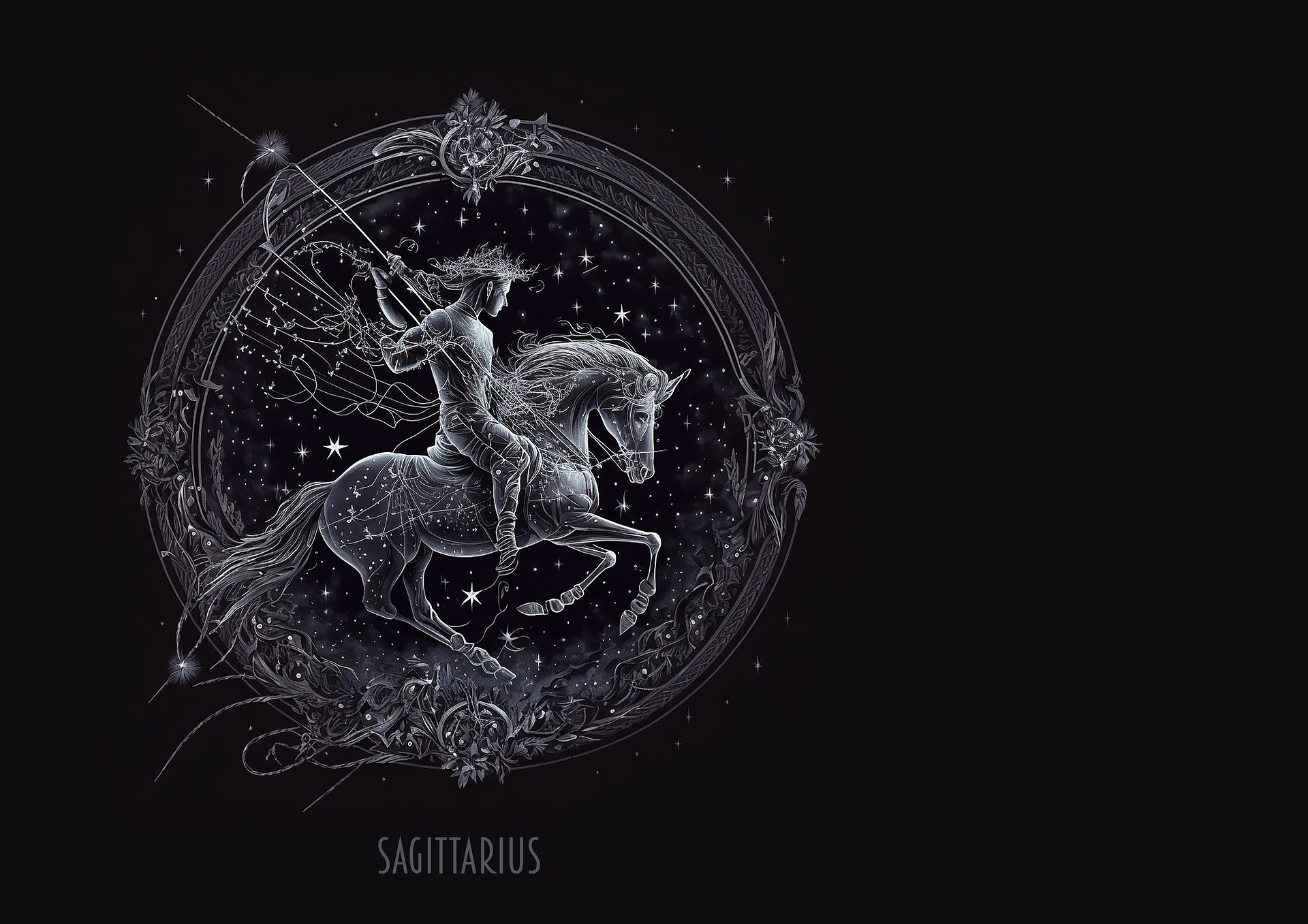 Expansive landscape or archer aiming high, symbolizing Sagittarius